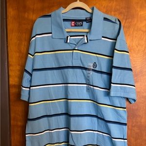 Chaps Blue Striped Polo Shirt XXL BNWT